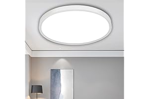 Semlos Ceiling Light 18W, 1600LM Bathroom Ceiling Light, 100W Equivalent, 4000K Natural White, Waterproof IP44, Ultra-Thin, Modern Flush Ceiling Light for Kitchen, Toilet, Porch, BedroomØ23CM