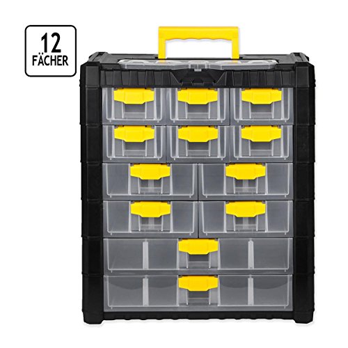 Kleinteilemagazin Sortimentskasten Fachkasten 12 Laden Koffer Werkstattregal - 2