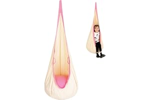 Balançoire suspendue pour enfants, cavité suspendue avec coussin d'assise en PVC, fauteuil suspendu pour l'intérieur et l'extérieur jusqu'à 80 kg