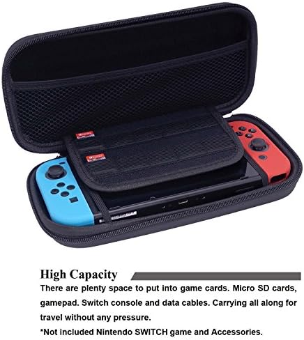 Nintendo Switch Carrying Case with Zipper EVA material Microfiber interior 8 Multi Cards ports Ultra slim lightweight Black Ultimate Protection by Oyess