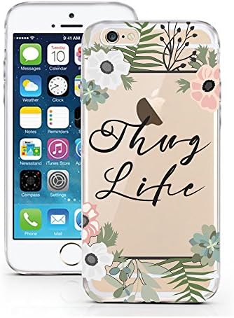 iPhone 5 5S SE Case by licaso® for the iPhone 5 5S SE TPU Case Thug Life Floral 2Pac Criminal Clear Protective Cover iphone5 Mobile Phone Sleeve Bumper (Thug Life Floral)