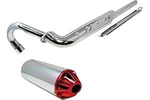 DCO TUBO DE ESCAPE + SILENCIADOR PARA DIRT BIKE PIT BIKE 49cc (Rojo)