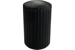 Allstar Poubelle à couvercle oscillant Minas noir - Poubelle cosmétique Capacité: 3 l, Polypropylène, 15 x 25 x 15 cm, Noir