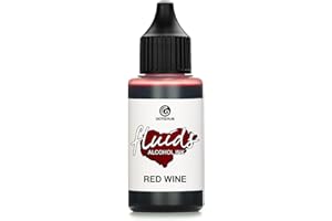 OCTOPUS 30ml Fluids Alcohol Ink RED WINE, Encre à alcool pour Fluid Art et Resin Art, rouge