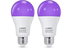 LUNSY 11W Schwarzlicht Glühbirne, 2PCS UV Lampe E27 Glühlampe, 385-400nm UV LED Birne SchwarzBirn Partylicht Black Light Bulb für Bodypaint Kindergeburtstag Halloween Party Disco Club