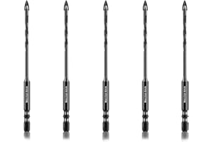 Punte per Gres Porcellanato, Meccion 4mm 5Pezzi Punta Trapano Vetro Professionali per Piastrelle, Ceramica, Granito, Marmo, Plastica