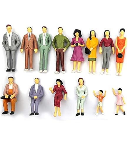 Lot 50 Figurines 1/32 Assises & Debout – Personnages Plastique Échelle 1:32 Pour Maquettes Train, Dioramas & Scènes Réalistes