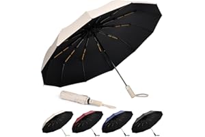 Aolso Parasol podróżny, automatyczny, odporny na wiatr, 8 żeber, kompaktowe składanie, automatyczne otwieranie/zamykanie