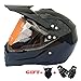 Produktbild Motocross Motorrad-Helm Dirt Bike ATV Roller D.O.T Zertifiziert mit Transparent Sonne Handschuhe Winddichte Maske,Brightblack,XXL