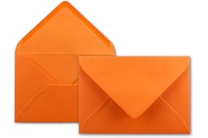 NEUSER PAPIER Neuser - Buste da lettere da 80 g/m² in colori vivaci, formato B6, dimensioni 175 x 125 mm, chiusura adesiva da inumidire 100 Umschläge Orange