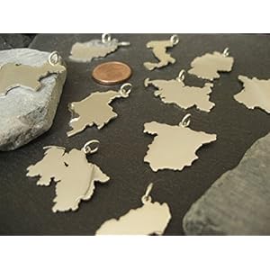 1 Landkarten Anhänger Ihrer Wahl in 925er Silber (ein Kontinent)