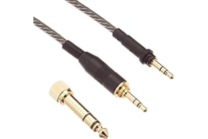 AIAIAI C15 Straight Triad HiFi Connection Cable for the TMA-2 Modular Series (Gold-Plated 3.5 mm Connector 1.5 m, Interwoven Sound Conductors, Includes Adaptor 3.5-6.3 mm) Black