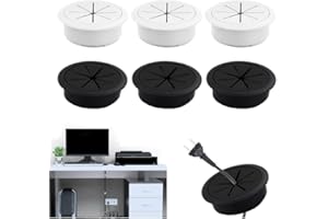 AHLMA Paquete de 6 Pasacables Escritorio Tapa Pasa Cables para Escritorio como Embellecedor Pasacables Mesa Agujero Mesa de Diámetro 60 mm Organizador de Cables