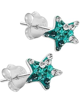 1 Paar Soul-Cats® Ohrstecker Ohrringe aus 925 sterling Silber Stern Straß glitzi Kinder