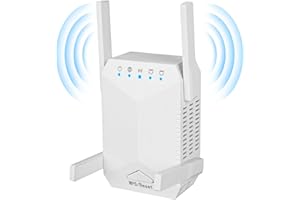 NICEJOOE WiFi Extender Booster, Wifi Booster Range Extender 1200Mbps, 4 Antennas 5.8GHz & 2.4GHz Dual Band WiFi Repeater for Home with Ethernet Port, Quick Setup, Up to 3800 Sq.ft Home Wireless Signal Booster
