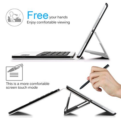 Neues iPad 2017 iPad 9.7 Zoll Bluetooth Tastatur Hülle iBetter Neues iPad 2017 iPad 9.7 Zoll [QWERTZ Tastatur] Ultradünn leicht SmartShell Ständer Schutzhülle mit magnetisch abnehmbar drahtloser Bluetooth Tastatur Keyboard Case tastatur Hülle für Neues iPad 2017 iPad 9.7 Zoll Tablet (Weiß) - 3