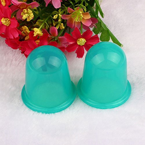 Voberry® 2Pcs kleine Silikon Vakuum Körper Massage Schröpfen Cups, grün - 3