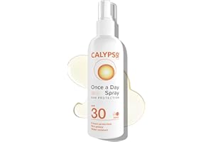 Calypso Once A Day Sun Protection Spray SPF30 | 8 Hours Sun Protection | Non Greasy | Water Resistant | 200ml, Transparent,package may vary
