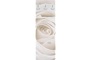 APALIS Bilderwelten Appendiabiti - Pretty White Rose 119x39x1,6cm, Appendiabiti a Muro, Appendiabiti da Muro, Appendiabiti da Parete, Appendiabiti Design, Dimensione: 119cm x 39cm