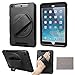Produktbild xhorizon® Hohqualitive Robuste Tragbare Hartschale von Hand getragene rotierende Halter Gegen Verletzung und Spritzfleck Tasche Hülle Case mit PU-Leder Handriemen [Geeignet für Pendeln auf der Bahn] Und eine Halterungsfunktion Für Apple iPad mini 1/2/3 Und Kostenlos Reinigungstuch ZA5