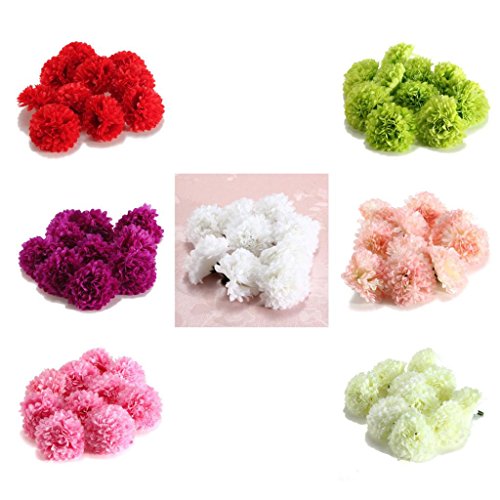 30x Künstlichen Blume Daisy Blumenköpfe Seide Kugelkopf Hochzeit Haus Dekor – dunkellila - 9