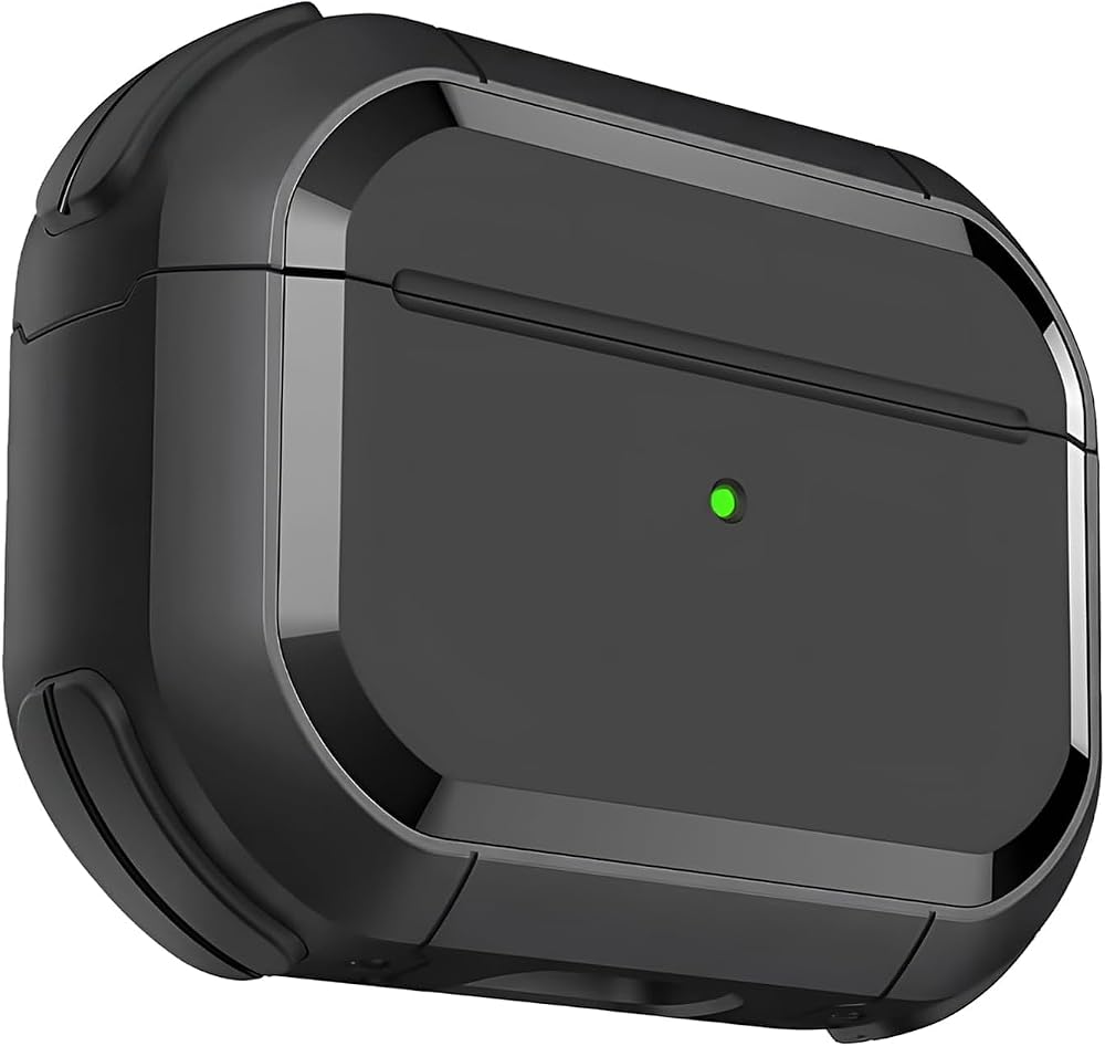 Minesk Airpods PRO 3 ile Uyumlu Armor Serisi Darbelere Karşı Ultra Güçlü Koruma Fiber Karbon Arka Tasarım Kılıf (Siyah, Airpods Pro 3 2025)