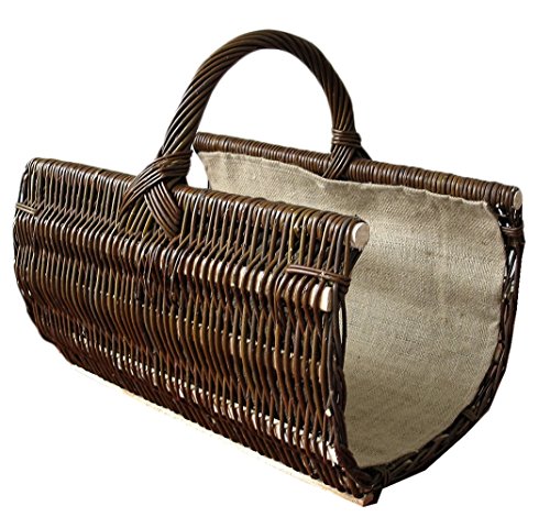 Kaminholzkorb halbrund, dunkelbraun, T 50cm x B 31cm x H 28/40cm