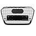 Produktbild Kühlergrill Wabengrill Hex Mesh Frontgrill Für RS6 Style Vorderseite Sport Hex Mesh Honeycomb Kühler Grill Gloss Schwarz für A6/S6 C7 2012-2014