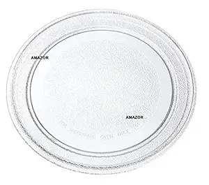 AMAZOR Microwave Roatating Plate | Oven Replacement Turntable/Rotating/Baking Glass Tray/Plate with Flat Bottom 9.6 inches/245mm Diameter (LG_microwave tray)