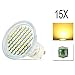 Produktbild mengjay® 15 x GU10 48 SMD 2835 LED Leuchtmittel 3 W entspricht 30 W Warm Weiß 3200 K (AC 220 V, 270 Lumen)