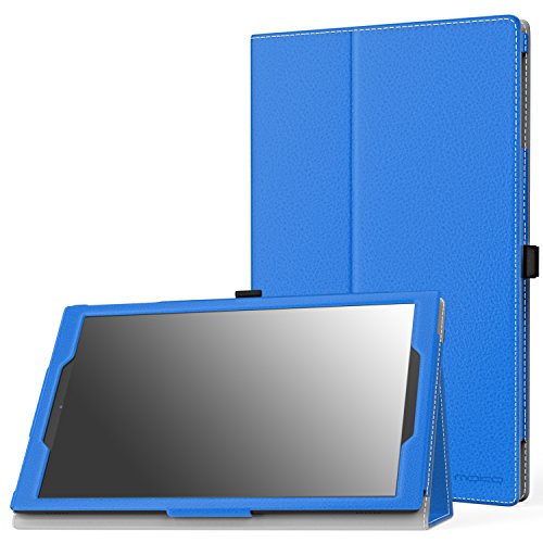 MoKo Fire HD 10 2015 Hülle - Kunstleder Ständer Schutzhülle Smart Cover mit Auto Schlaf / Wach Funktion und Stift-Schleife für Amazon Fire HD 10.1 Zoll (5. Generation - 2015 Modell), Blau