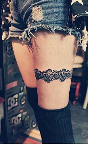 NALATI Tattoo Aufkleber Temporäre Körperkunst Entfernbare Muster Sticker für Ihre Körper Weiß Schwarz (Mode 3) - 3