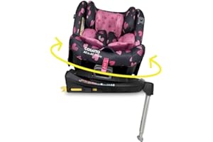 Cosatto All in All Rotate 360° Swivel Spin Car Seat - Group 0+123, 0-36 kg, 0-12years, ISOFIX, ERF, Anti-Escape (Charcoal Lighthearted)