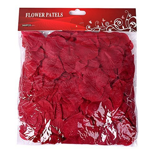 S/O® 500er Pack Rosenblätter Rosenblüten Bordeaux Rosen Blätter Blüten Kunstblumen Seidenblumen - 4
