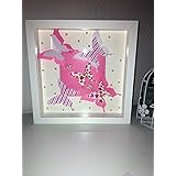 Bilderrahmen *3D Schmetterlinge Rosa-Töne* 25 cm x 25 cm x 4,5 cm Neu