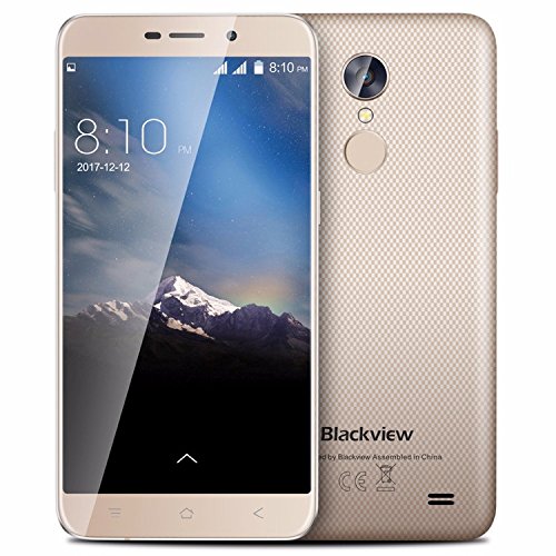Smartphones senza contratto, Blackview A10Â Metal UnibodyÂ â€“Â 5Â inch Android 7.0Â 3Â G Smart Phone Quad Core 1.3Â GHz 2Â GB + 16Â GB, 5Â MP + 8Â MP, Finger Print