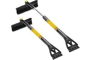 Aicerous® Grattoir à Glace Voiture avec Balai, Grattoir à Neige Amovible 3 en 1, Brosse à Neige avec Rotation à 360, Grattoir Pare Brise Voiture, pour Voitures, SUV, Camion (A)