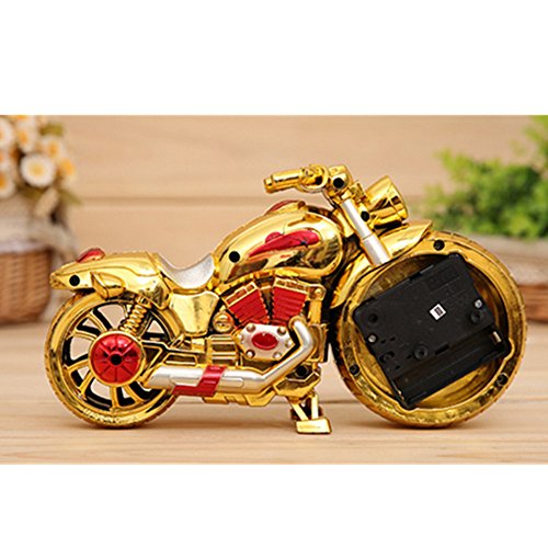 OFT Vintage Motorrad Alarm Clock Wecker Motorcycle Tischuhr Quartzuhr Standuhr (Oddiyana Monochrom) - 4