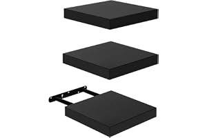 Furnitable Svävande hylla, set om 3, kompakt 20x20 cm, vägghylla i MDF för badrum, kök, korridor