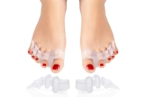 FEIFANSHOP 2 Paar Hallux Valgus Zehenstrecker, Gel Zehenschutz, Silikon Zehenspreizer Zehentrenner, Weich Zehenkorrektur für Zehen Valgus Korrektur