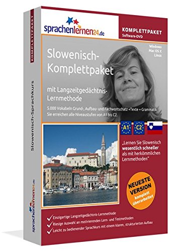 Preisvergleich Produktbild Slowenisch-Komplettpaket mit Langzeitgedächtnis-Lernmethode von Sprachenlernen24. Intensivkurs: Lernstufen A1 bis C2. Wortschatz & Grammatik. Software-DVD für Windows 10,8,7,Vista,XP / Linux / Mac OS X