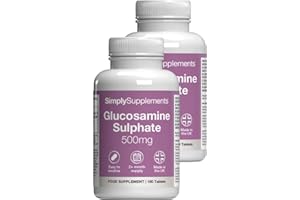 SIMPLY SUPPLEMENTS Glucosamine Sulphate 2KCl 500mg | Supports an Active Lifestyle | 360 Easy-to-Swallow Tablets = 4 Months’ Supply | Marine Sourced | Manufactured in The UK in Accordance with GMP Standards