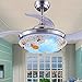 Produktbild Shell unsichtbare Deckenventilator Licht Kinder Zimmer im mediterranen Stil restaurant Fan Light Schlafzimmer mit Deckenventilator Ventilator Streuscheibe Durchmesser 40 cm Durchmesser 91 cm hoch 40 cm, Wand-