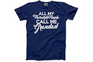 HOTSCAMP All My Favourite People Call Me Grandad Men's T-Shirt Grandad Grandfather from Grandchildren Father's Day Birthday Christmas