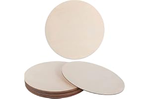 YIEUR 8 Stück Holzscheiben 20cm durchmesser, Unbehandelte holzplatte rund untersetzer holz, Unvollendete holzplatten zum basteln für Handwerk, Beschriften, Laser Gravur, Schnitzen, Malen(20cm)