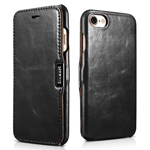 SLEO Funda iPhone 7 iPhone 8 Carcasa con Tapa Cuero Interior Ultra Slim Flip Folio ICARER Case para iPhone 7 iPhone 8 - Retro Negro reviews SLEO Funda iPhone 7 iPhone 8 Carcasa con Tapa Cuero Interior Ultra Slim Flip Folio ICARER Case para iPhone 7 iPhone 8 - Retro Negro