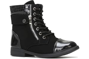 La Modeuse-Bottines-Bottine bi-matières à détails Vernis et Simili Croco