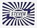 Produktbild Steven Bath Mat, Common English First Name for Boys in Blue and White Retro Composition, Plush Bathroom Decor Mat with Non Slip Backing, 23.6 W X 15.7 W Inches, Navy Blue and White