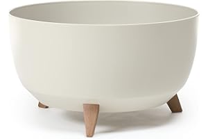 HAPPYFLOWER Happy Flower MultiProject Flower Pot on the Feet Plant Pot Round 3 Sizes 5 Colours Planters (Diameter 47 cm, Cotton)