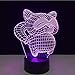 Produktbild Schlafzimmer Wohnkultur Schreibtischlampe 7 Farbwechsel 3D Usb Cartoon Fett Civet Cat Form Licht Kind Urlaub Kreative Nachtlichter